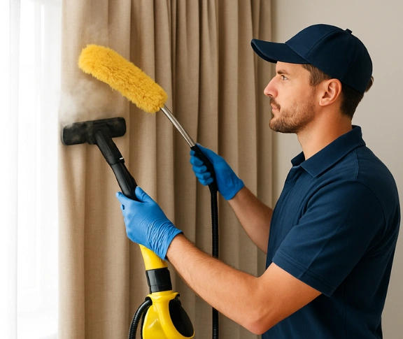 Trusted residential curtain cleaning technician Matty Curtain Cleaning morayfield QLD